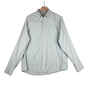 Faherty Shirt Mens Large Green Blue Button Down Classic Preppy